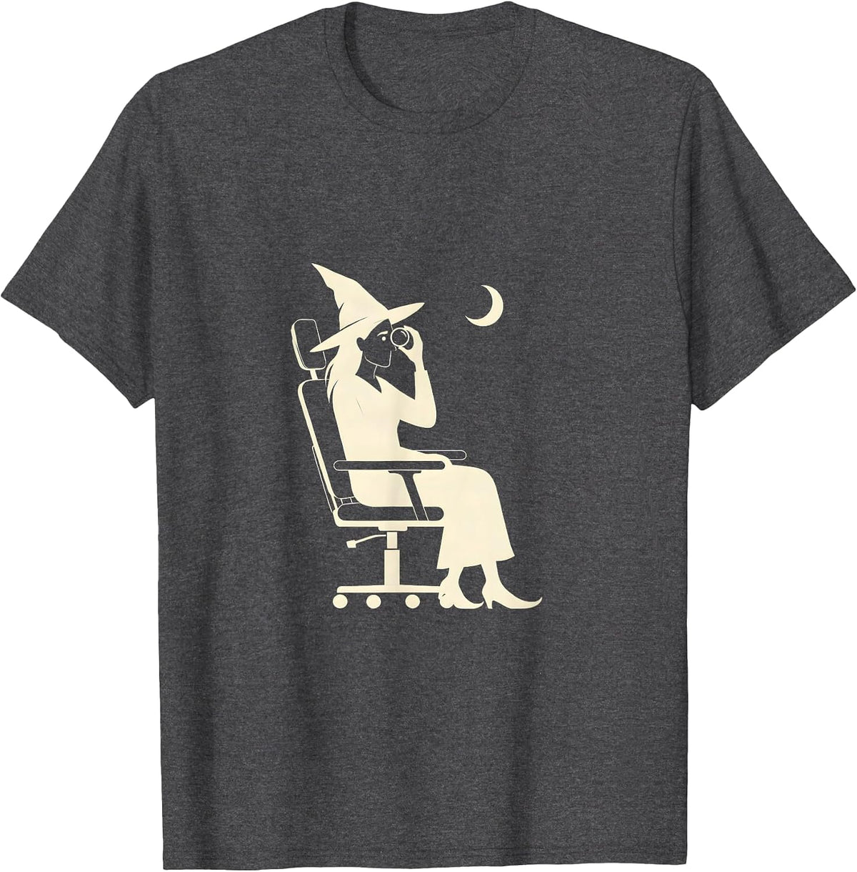 Witch Optometrist Halloween Eye Doctor Humor T-Shirt - Dark Heather Grey