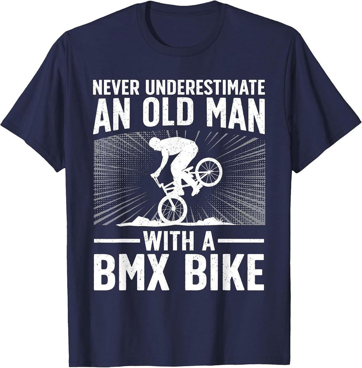 Cool BMX Bike Design for Grandpa Men BMX Bike Rider Lover T-Shirt - Navy Blue