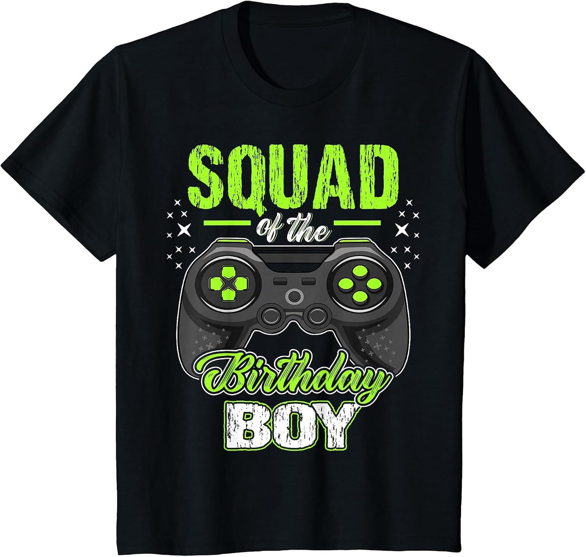 Squad of the Birthday Boy Matching Video Gamer Birthday T-Shirt - Black