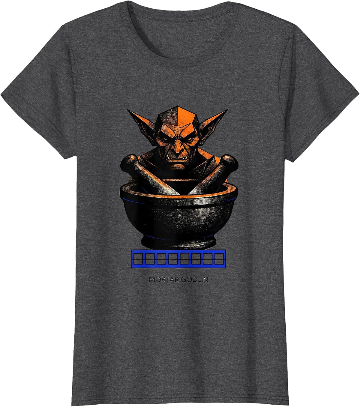 Women's Mortar Goblin Geometric Pharmacy Halloween Pharmacist Tech T-Shirt - Dark Heather Grey