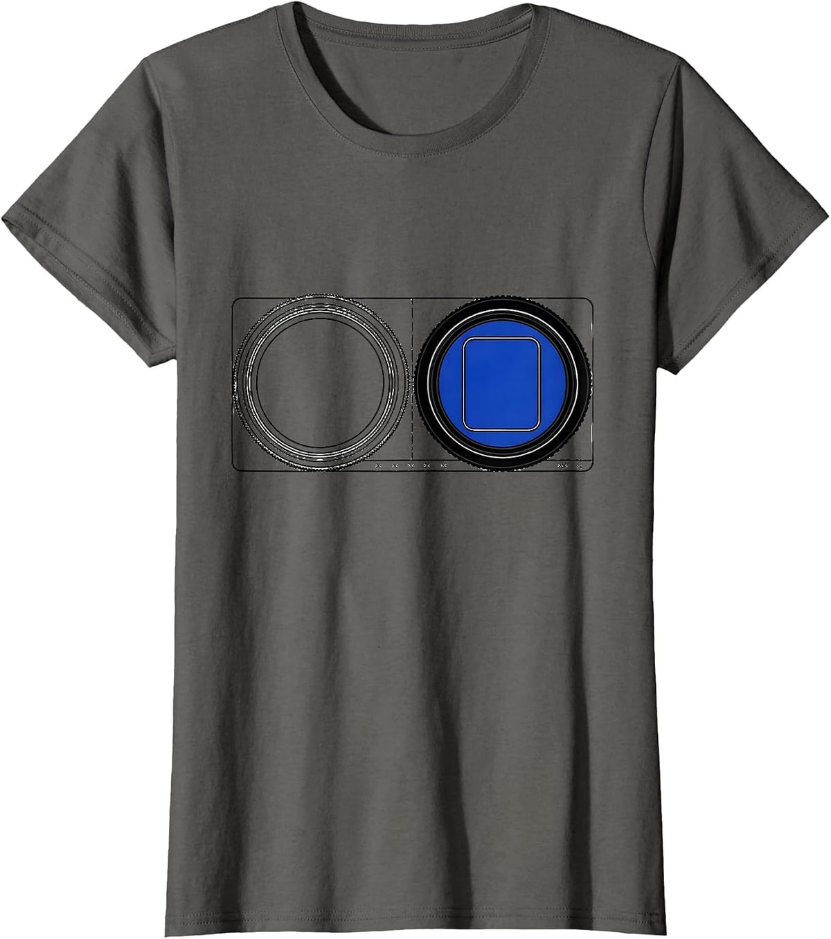 Women's Trial Frame Flip Humor Optometrist Eye Doctor Gift T-Shirt - Asphalt Grey