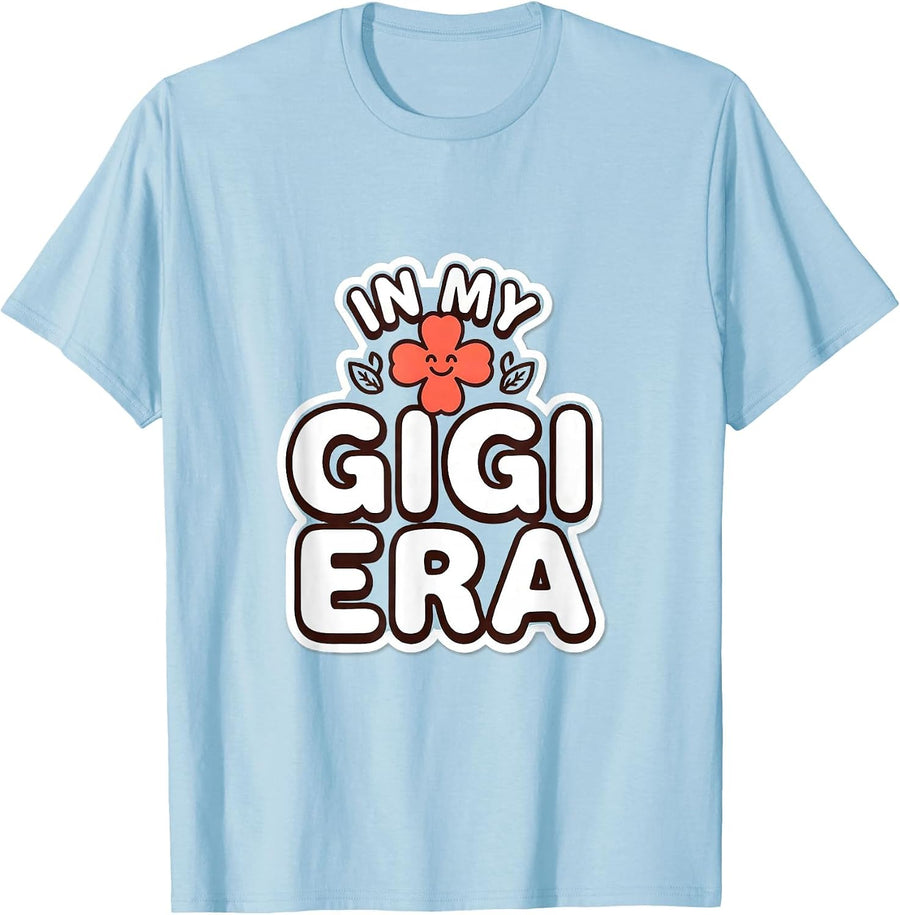 Men's In My Gigi Era Groovy Retro Mothers Day Butterfly Women T-Shirt - Baby Blue