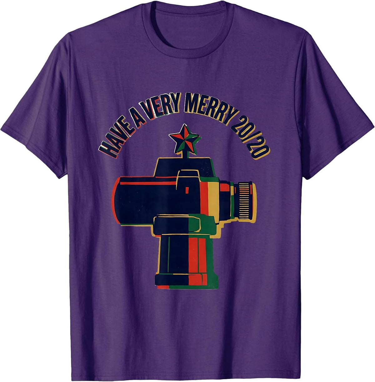 Men's Have A Very Merry 20/20 Funny Optometrist Christmas Pun T-Shirt - Purple