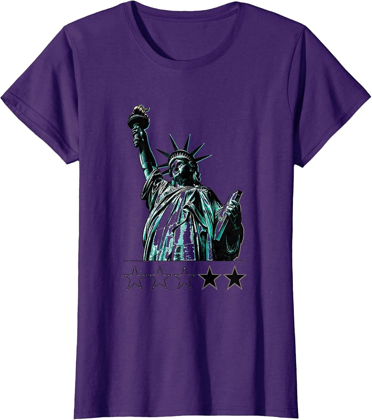 Women's Halftone Colossus Silhouette Funny History Buff Gift T-Shirt - Purple
