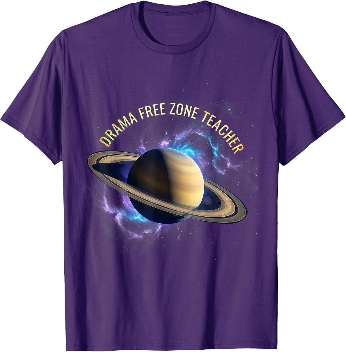 Drama Free Zone 6th Grade Teacher Design T-Shirt - Purple