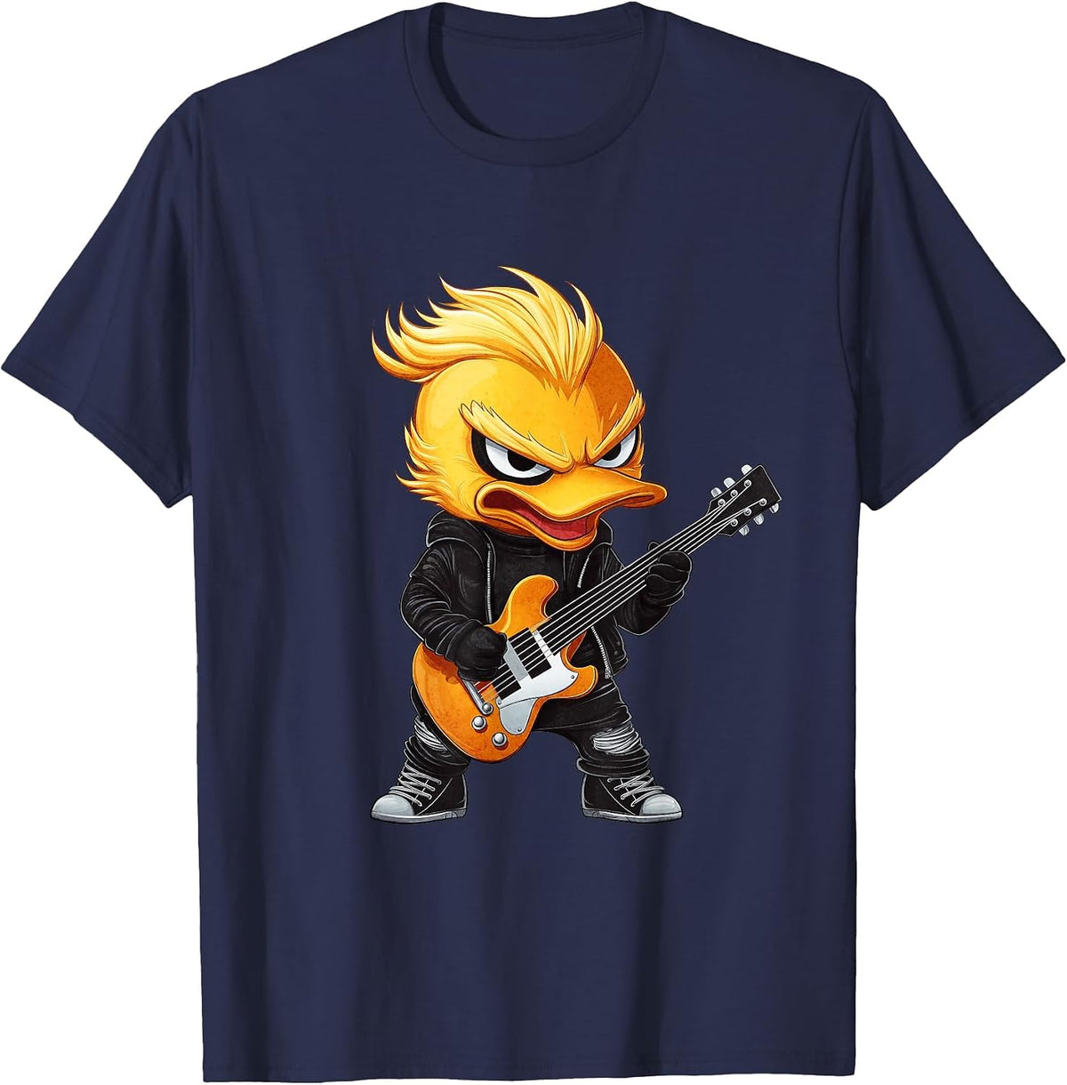 Heavy Metal Duck T-Shirt - Navy Blue