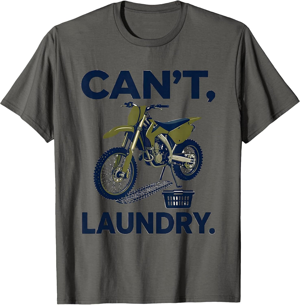 Men's Cant. Laundry. Editorial Conceptual Dirt Bike Motocross T-Shirt - Asphalt Grey