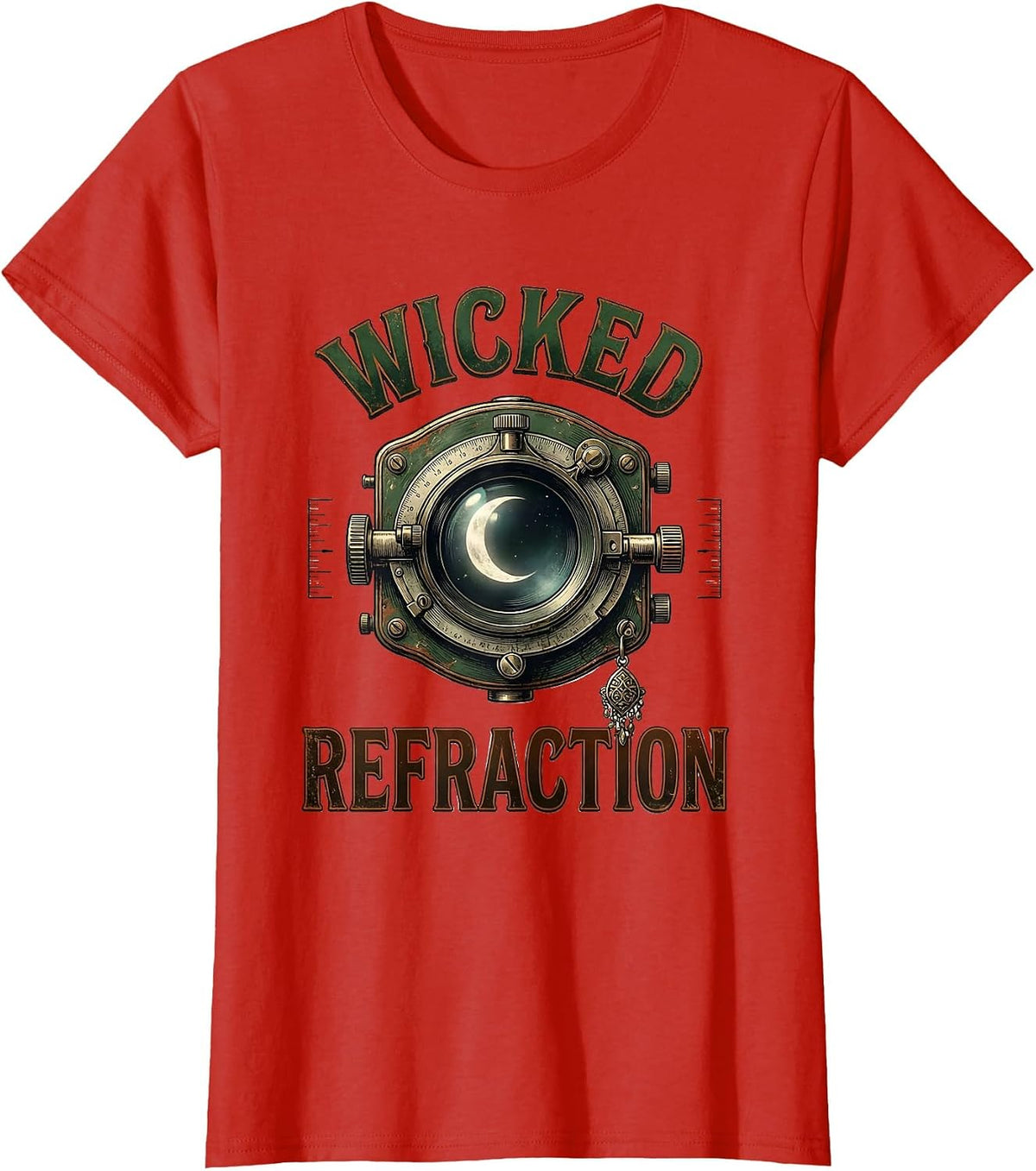 Wicked Refraction Vintage Halloween Optometrist Eye Doctor T-Shirt - Red