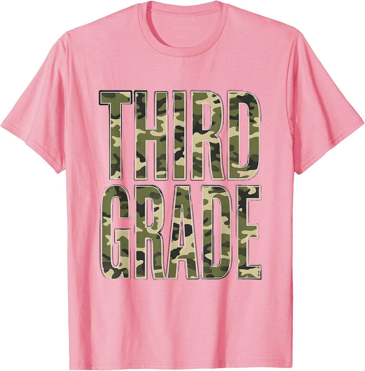 Men's Third Grade Camo Back To School Boys Teachers T-Shirt - Pink