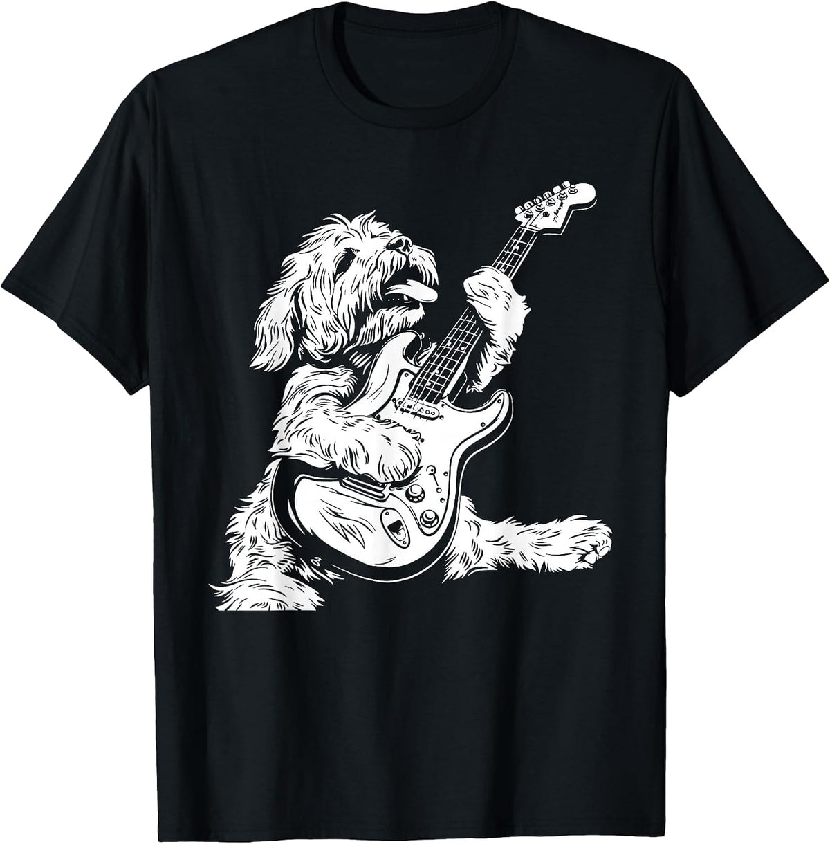 Dog Guitarist Guitar - Cockapoo Dad Mom T-Shirt - Black
