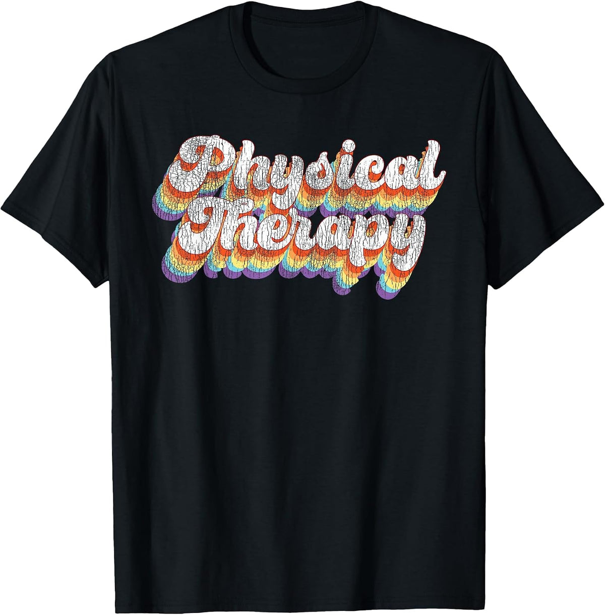 Physical Therapy Therapist Assistant Retro Vintage T-Shirt - Black