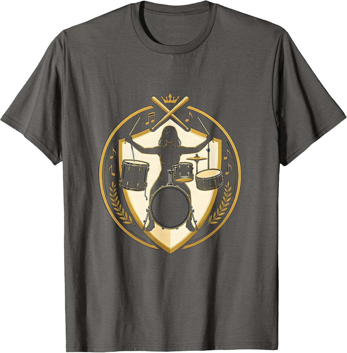 Band Mom Drum Kit Carrier Graphic Tee T-Shirt - Asphalt Grey
