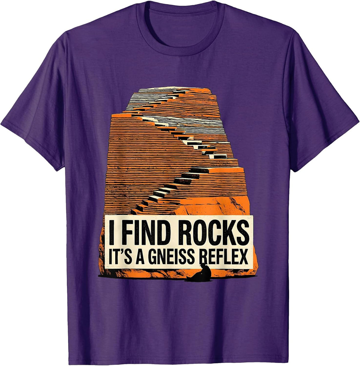 I Find Rocks It's A Gneiss Reflex Funny Geology Rock T-Shirt - Purple