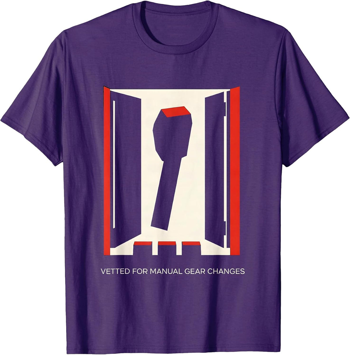 Men's Vetted For Manual Gear Changes Funny Car Guy Stick Shift T-Shirt - Purple