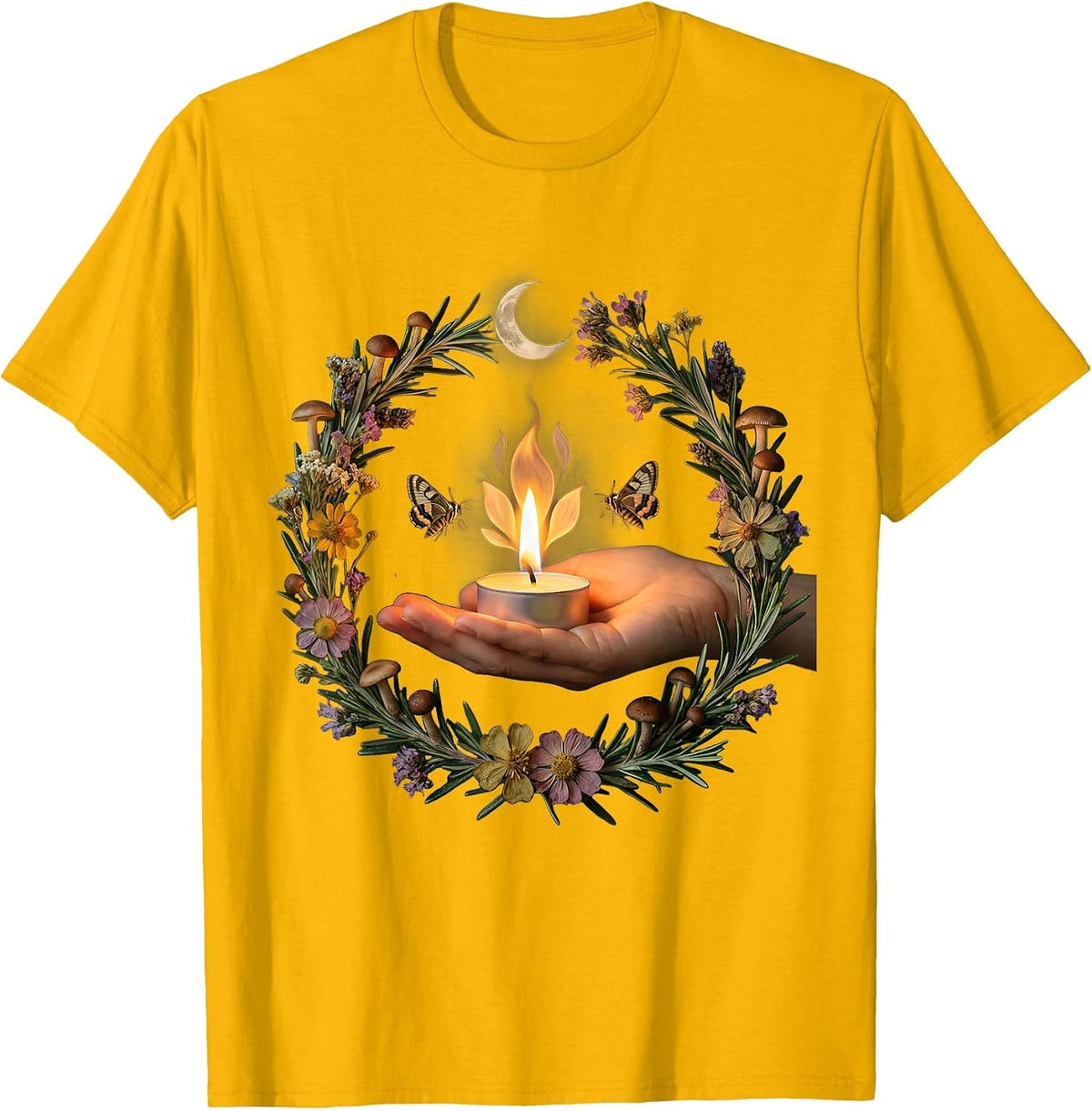 School Counselor Guiding Light Torch Design T-Shirt - Golden Yellow