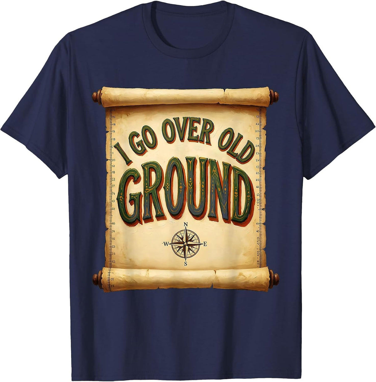 I Go Over Old Ground Funny History Teacher Subject Pride T-Shirt - Navy Blue