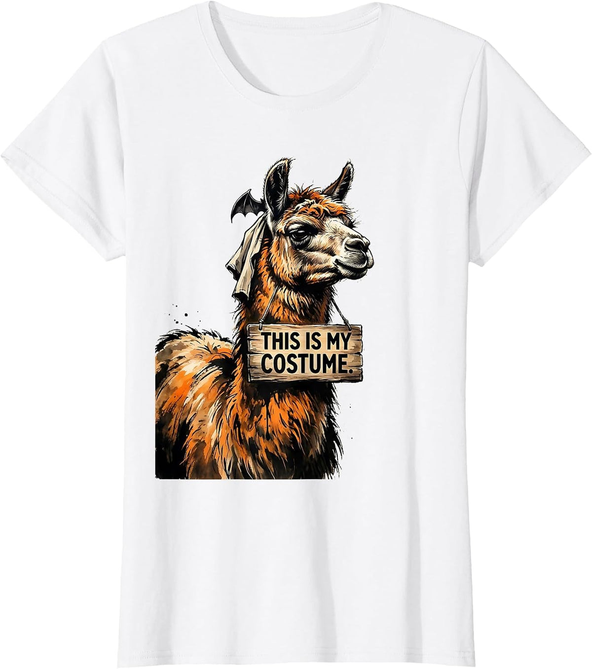 Women's This Is My Costume Funny Llama Alpaca Animal Lover Halloween T-Shirt - White