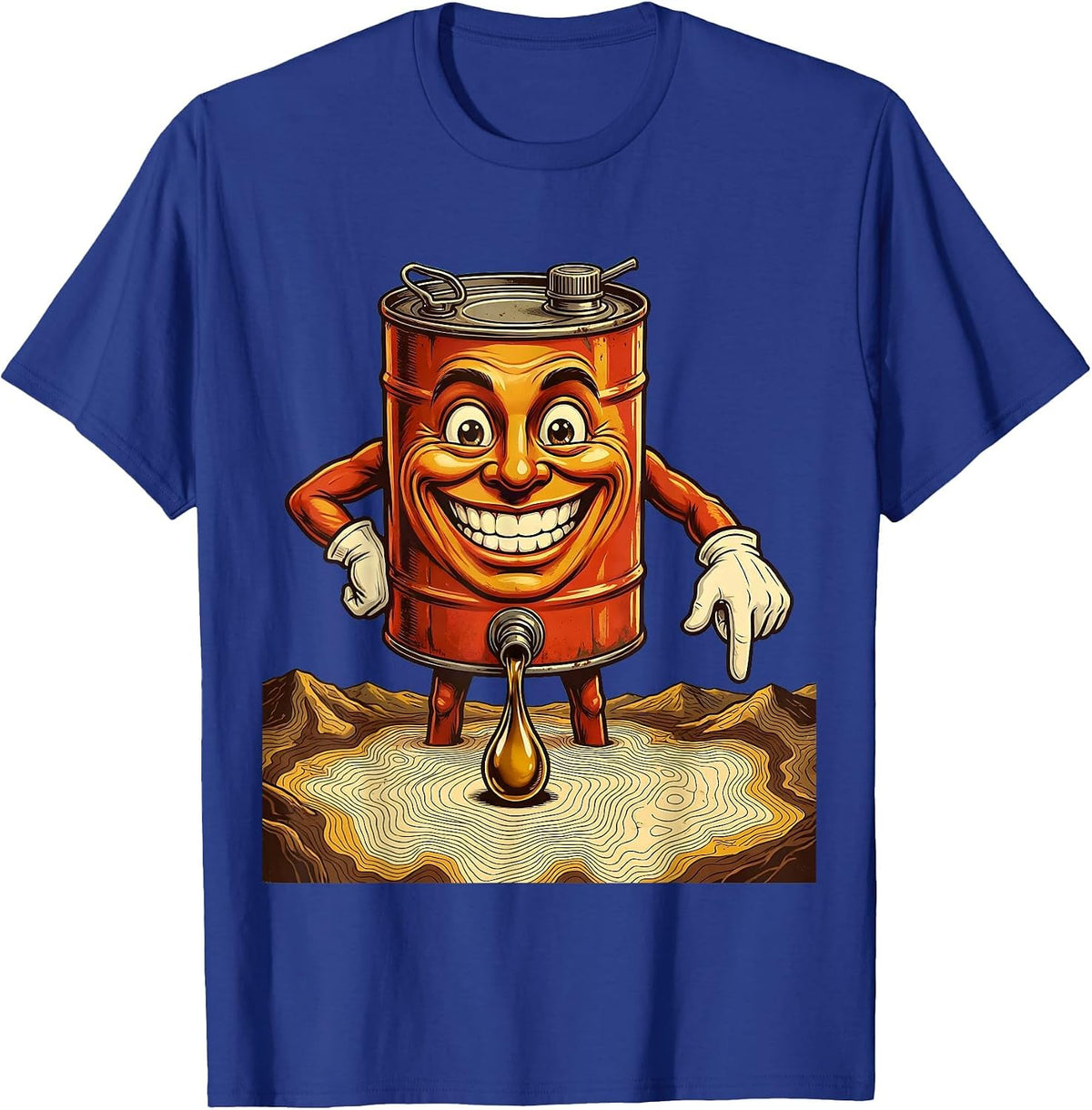 Men's Valley Forge Automotive Oil Can Map Graphic T-Shirt - Royal Blue
