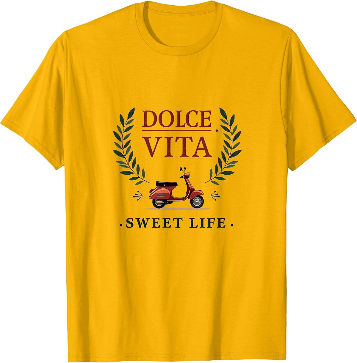 Dolce Vita Sweet Life Italian Inspired Design T-Shirt Italian Gifts T-Shirt - Golden Yellow
