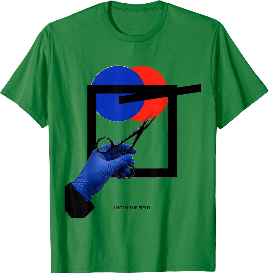 Men's I Hold The Field Playful Surgical Tech Occupational Pride T-Shirt - Kelly Green