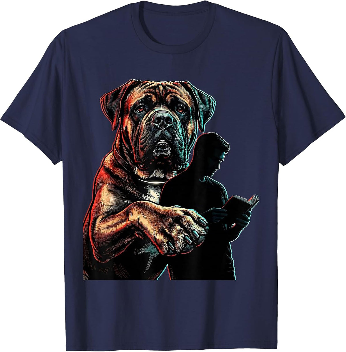 Men's Cane Corso Owner Pop Art Dog Dad Humor T-Shirt - Navy Blue