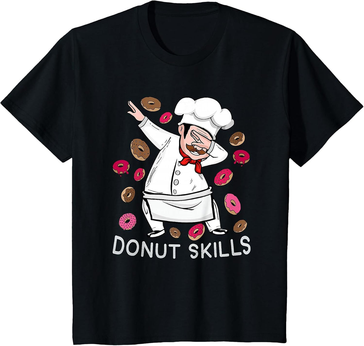 Donut Lovers Men's Pastry Chef Muffin Souvenir Cake Donuts T-Shirt - Black