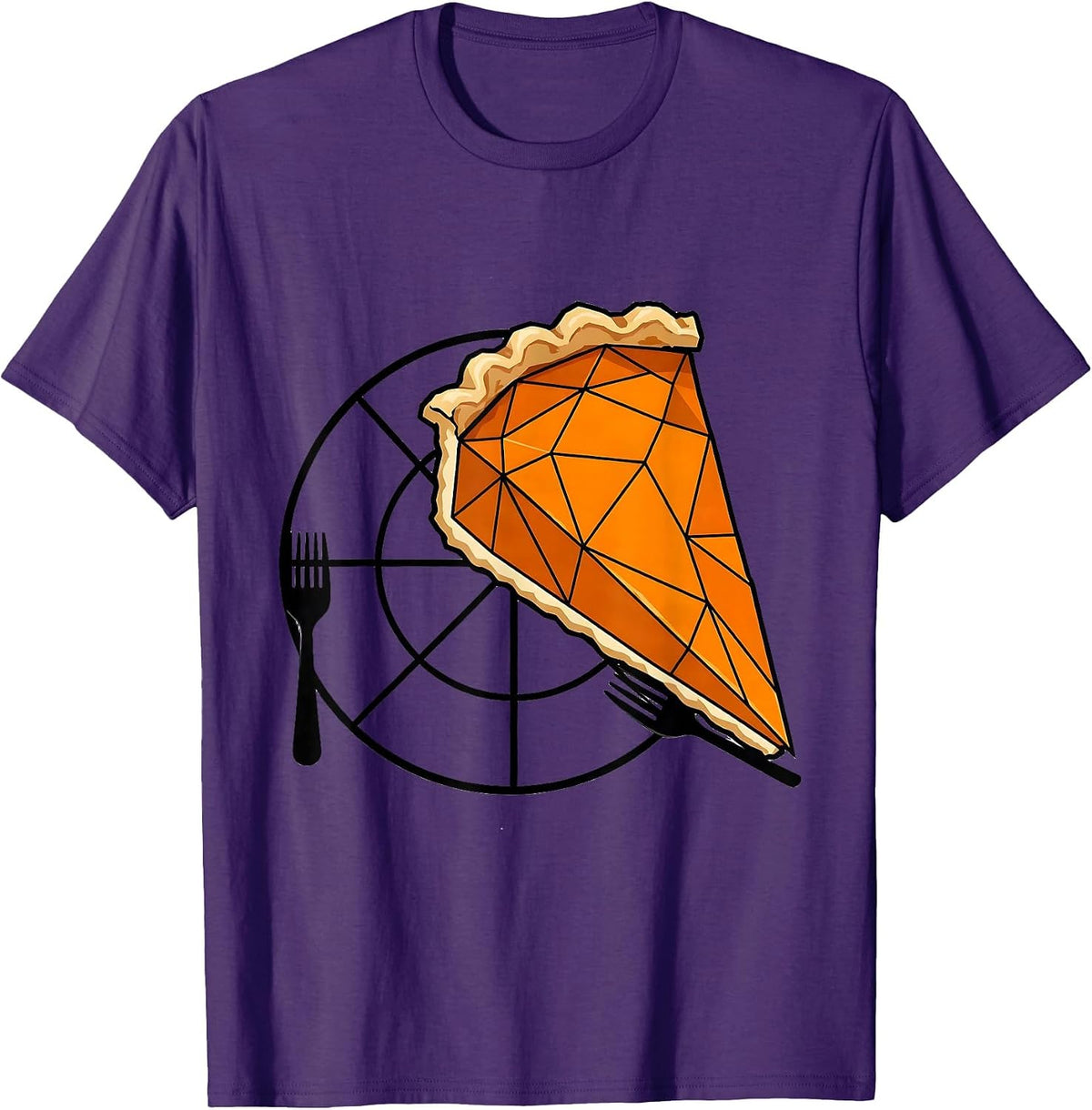 Pumpkin Pie Chart Funny Thanksgiving Food Humor T-Shirt - Purple