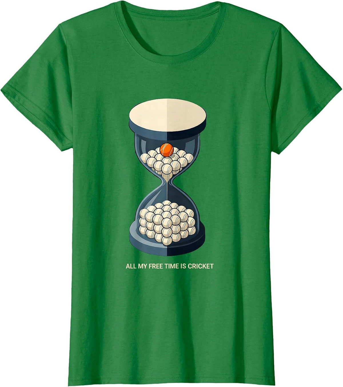 All My Free Time Is Cricket Funny Cricket Fan Sport Lover T-Shirt - Kelly Green
