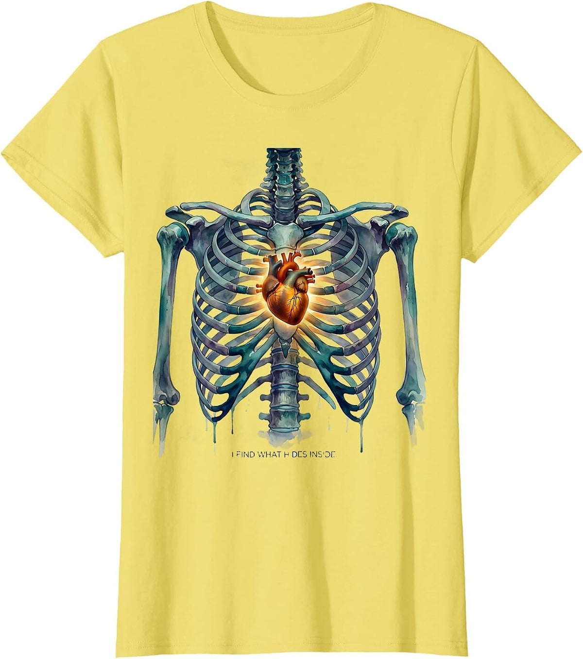 I Find What Hides Inside Radiology Design T-Shirt - Lemon Yellow