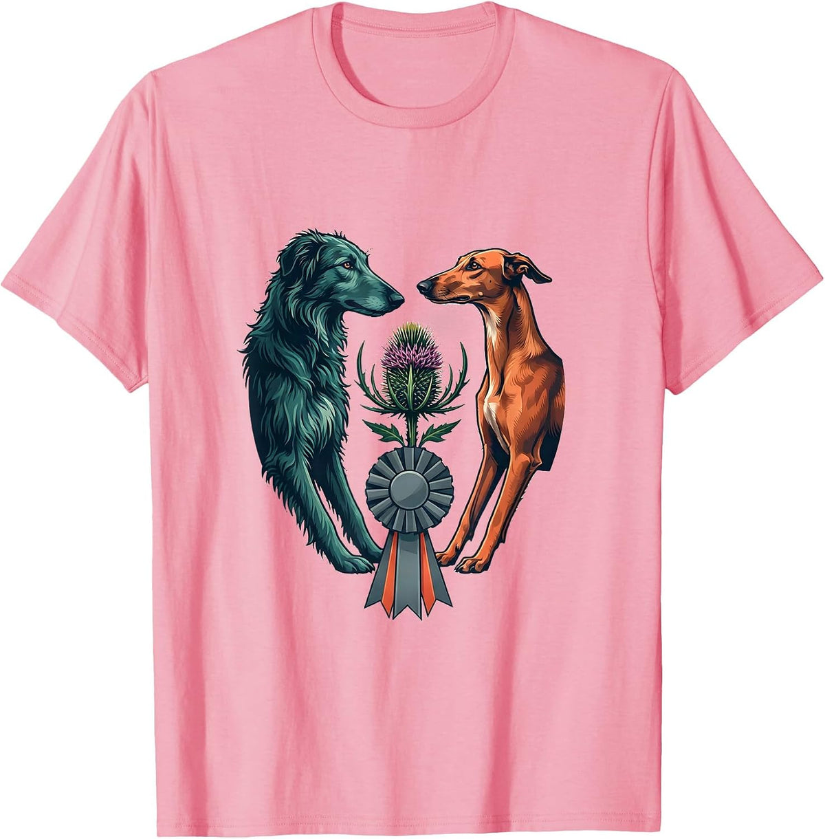 Men's Irish Wolfhound Scottish Deerhound Heritage Pride Pair T-Shirt - Pink