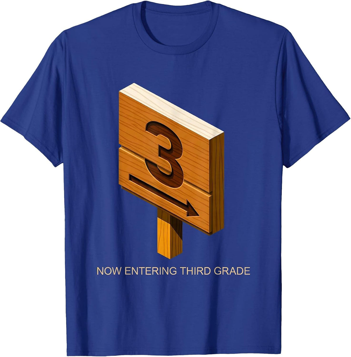 Now Entering Third Grade Playful Back To School Teacher Kids T-Shirt - Royal Blue