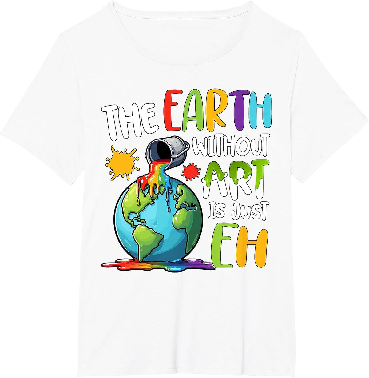 Earth Without Art is Just Eh Artist Art Teacher T-Shirt - White