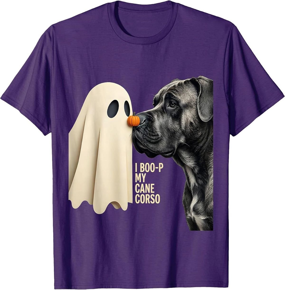 I Boo-p My Cane Corso Funny Dog Mom Halloween Ghost Dog T-Shirt - Purple