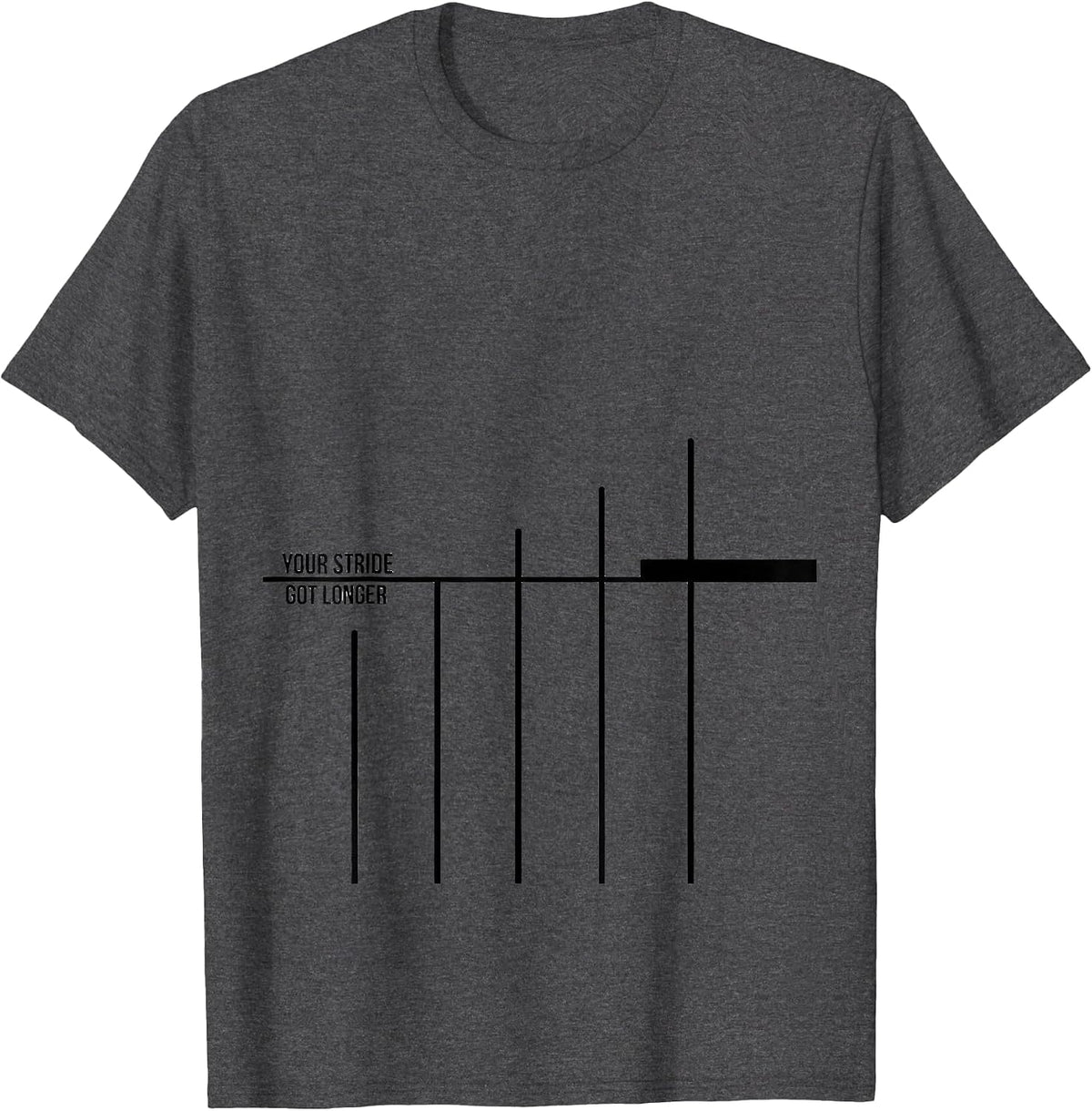 Men's Your Stride Got Longer Funny Physical Therapist PT Massage T-Shirt - Dark Heather Grey