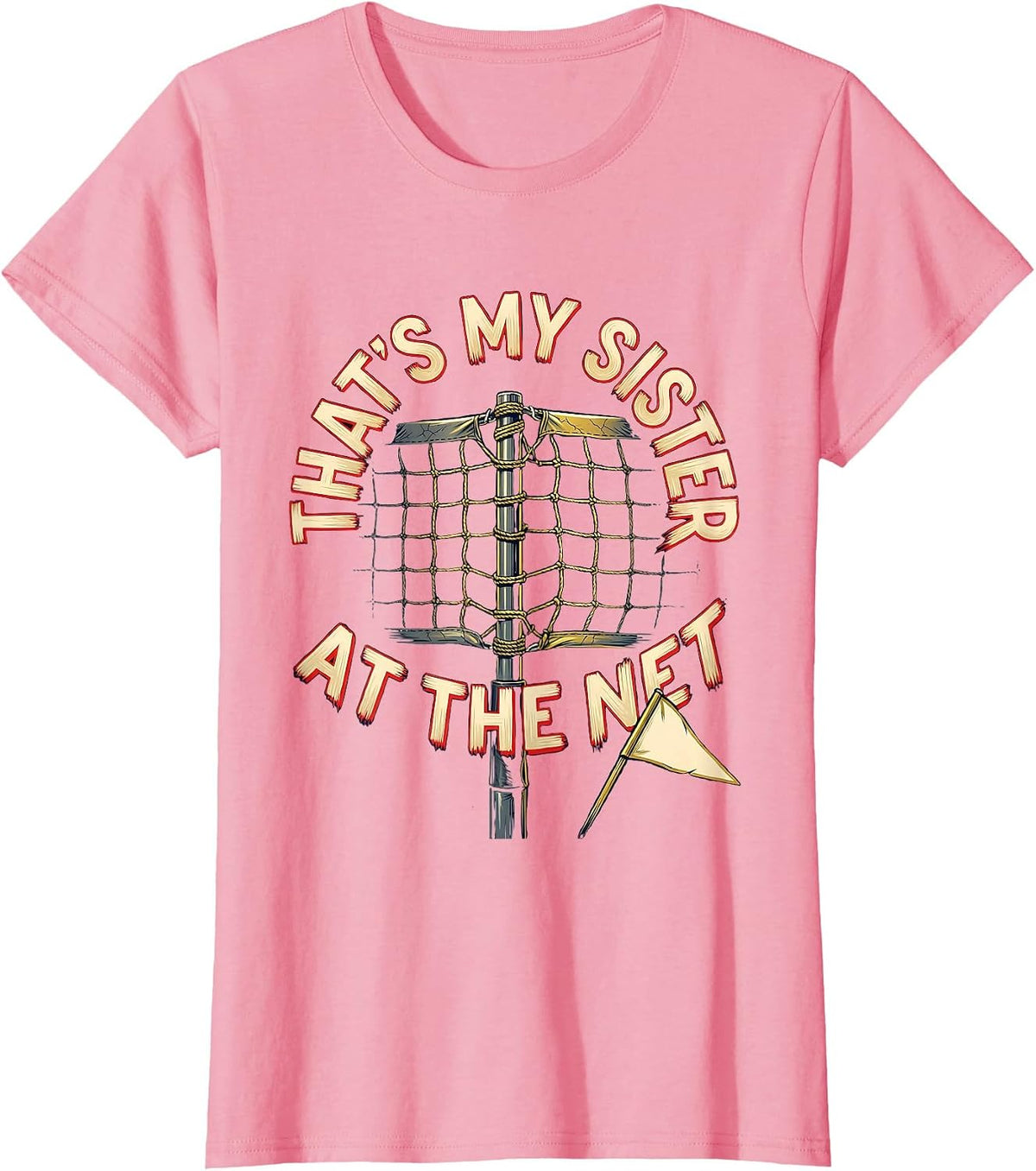 Women's That's My Sister At The Net Volleyball Grandma Family Pride T-Shirt - Pink