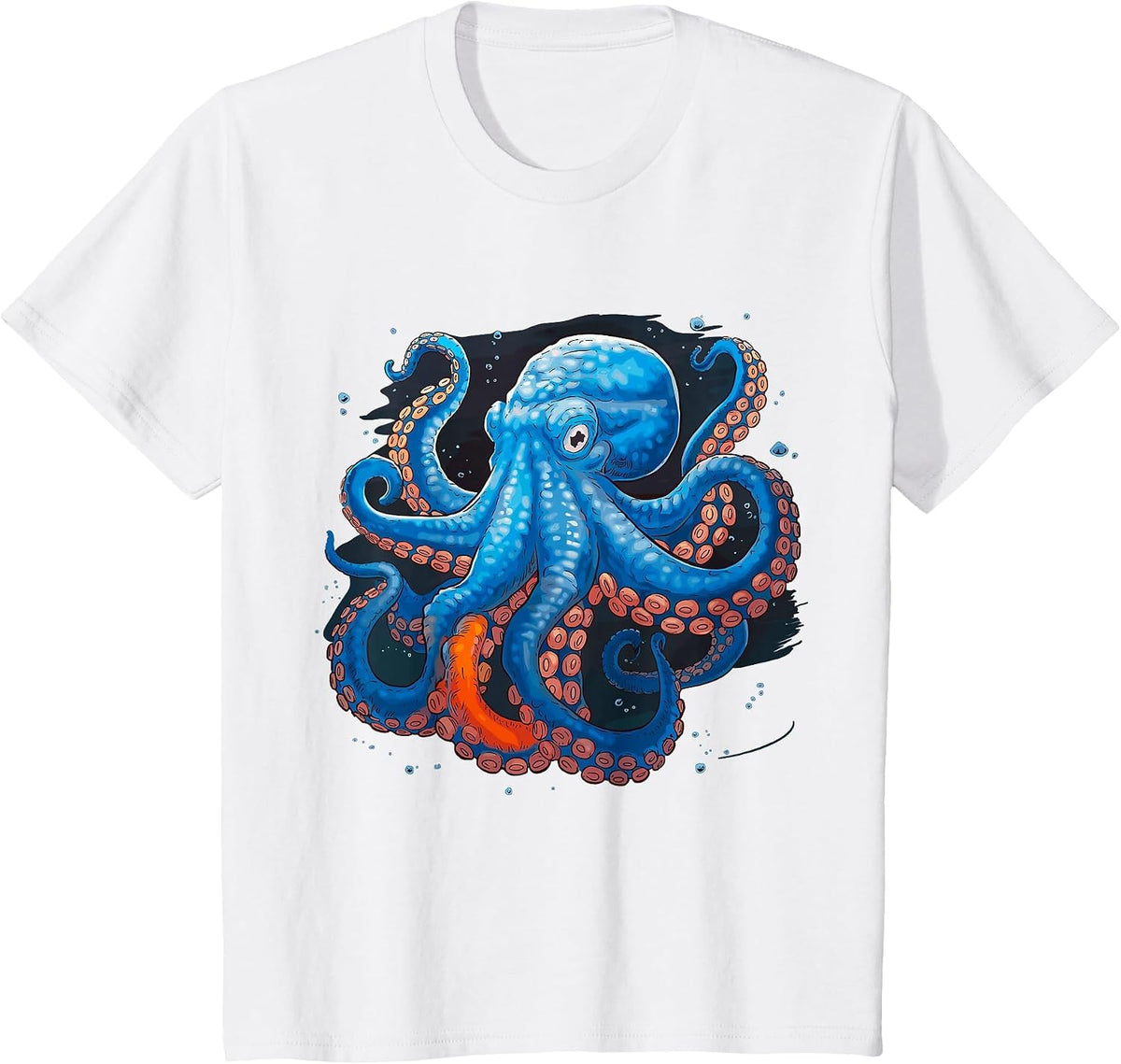 Blue Octopus T-Shirt - White