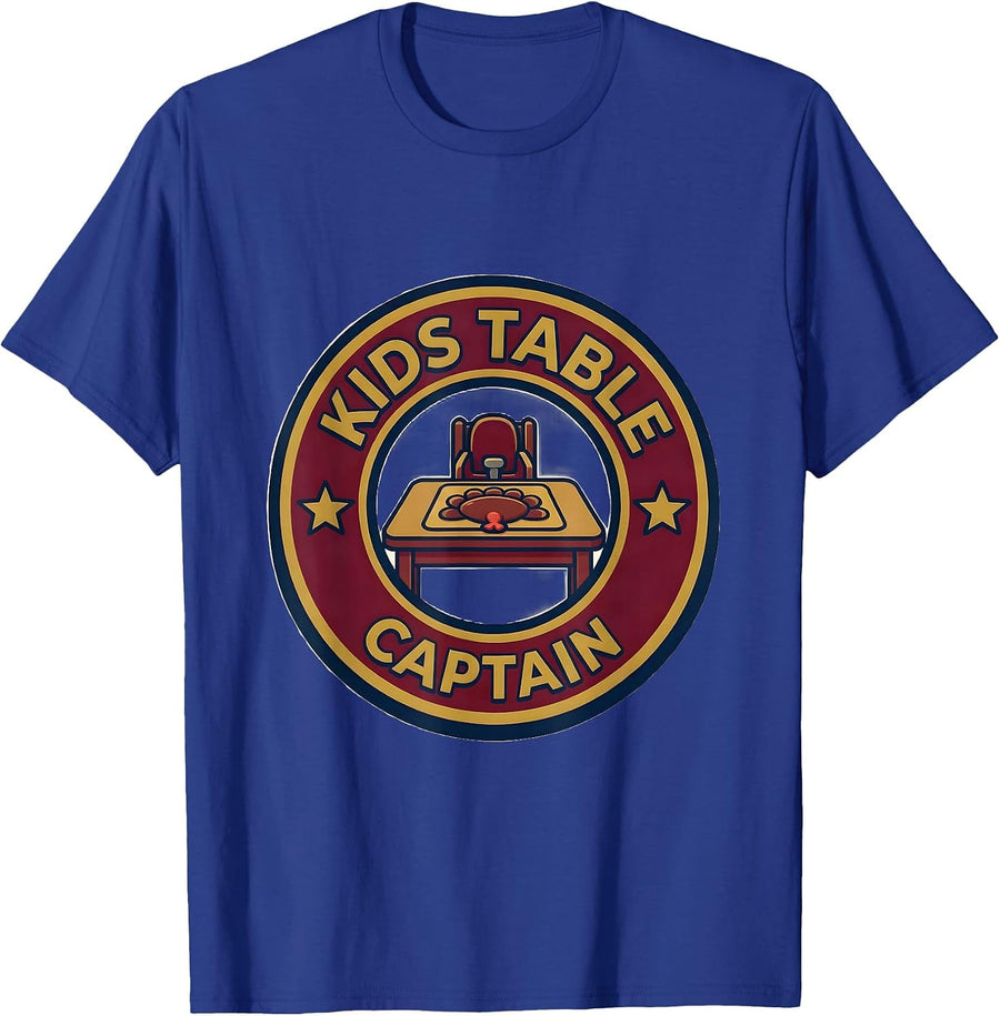 Kids Table Captain Funny Thanksgiving Family Crew Matching T-Shirt - Royal Blue