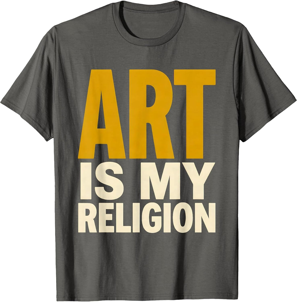 Men's Art Is My Religion Renaissance Inspired Design T-Shirt - Asphalt Grey