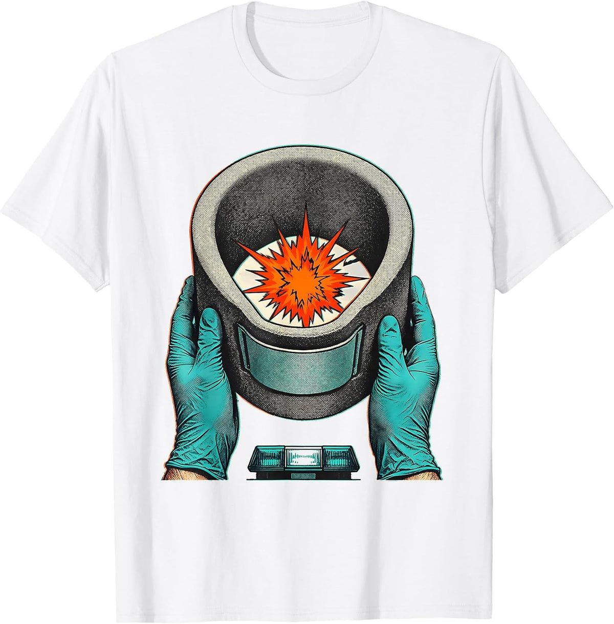 Men's EMT Cervical Collar Calm Paramedic Humor T-Shirt - White