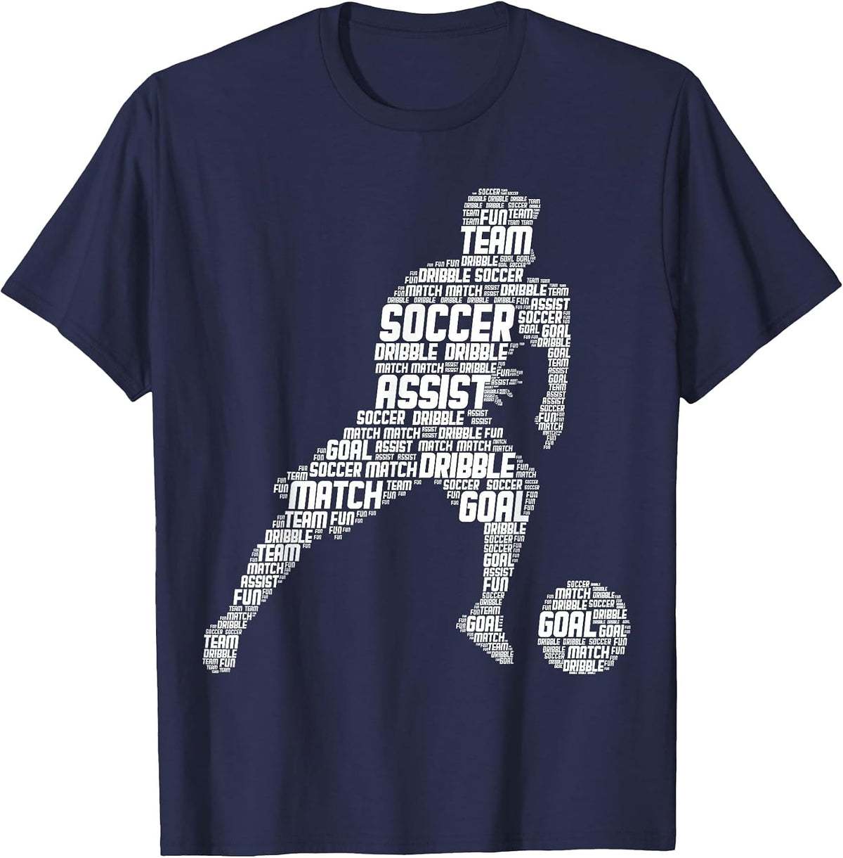 Soccer Player Boys Men Kids T-Shirt - Navy Blue