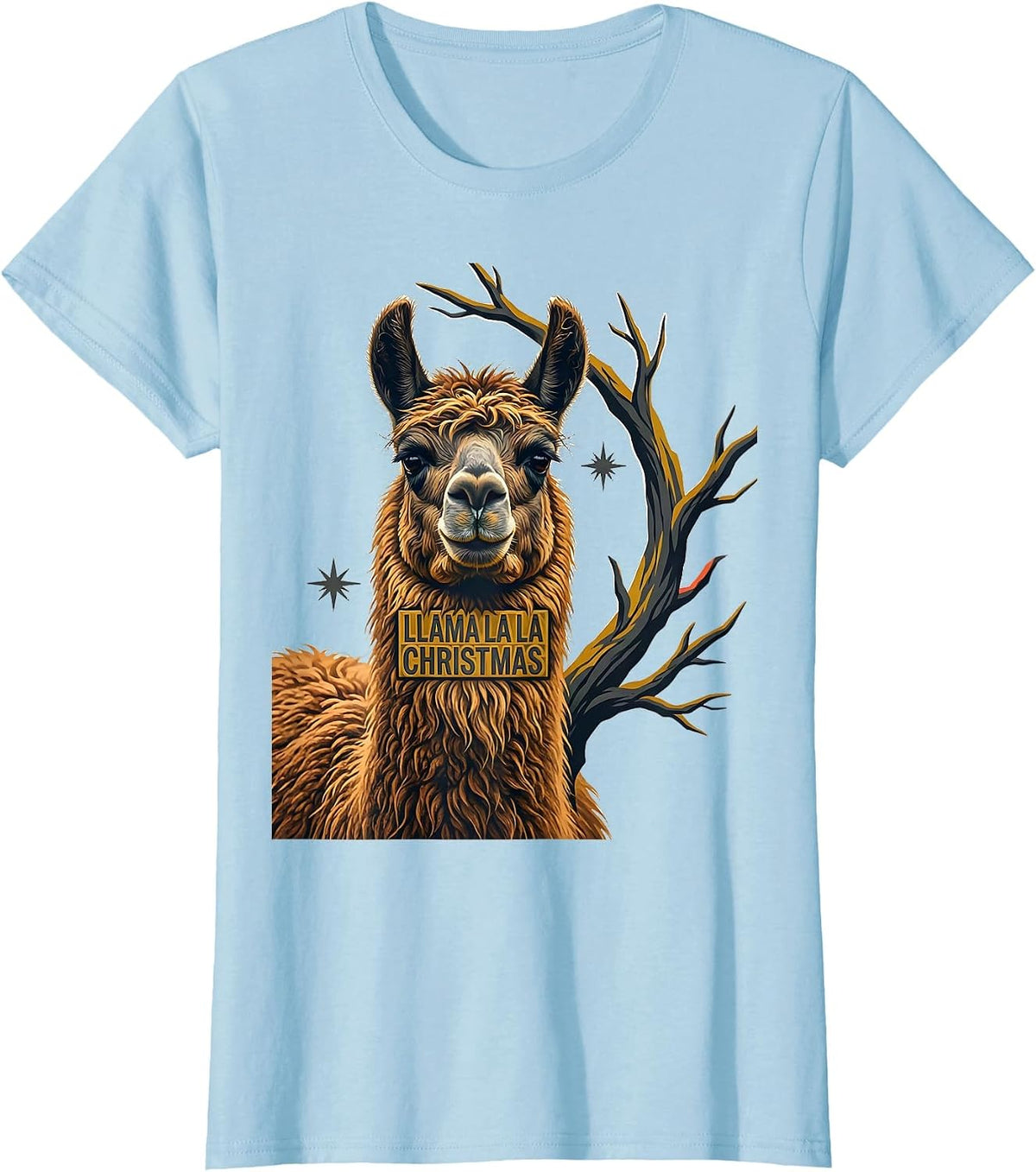 Llama La La Christmas Funny Llama Lover Animal Humor Gift T-Shirt - Baby Blue