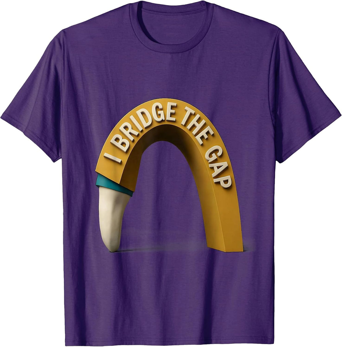 Men's I Bridge The Gap Funny Dental Hygienist Midcentury Modern T-Shirt - Purple