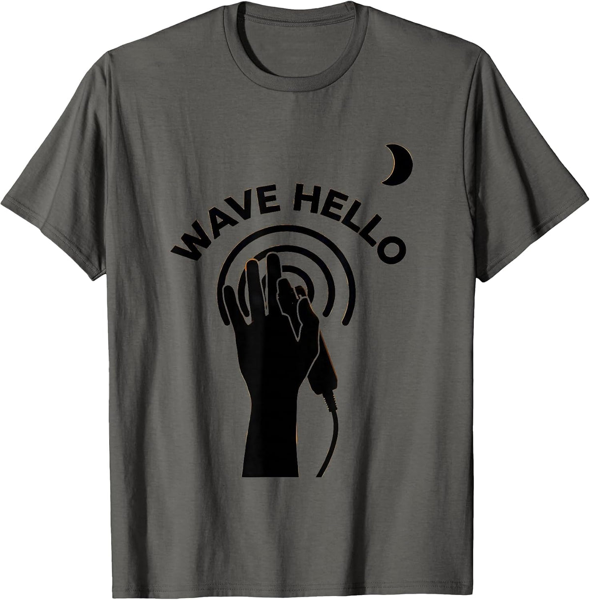 Men's Wave Hello Ultrasound Tech Sonographer Humor Appreciation T-Shirt - Asphalt Grey