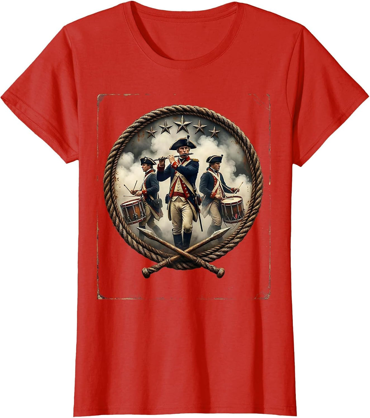 Women's 250th Anniversary USA Fife and Drum March T-Shirt - Red