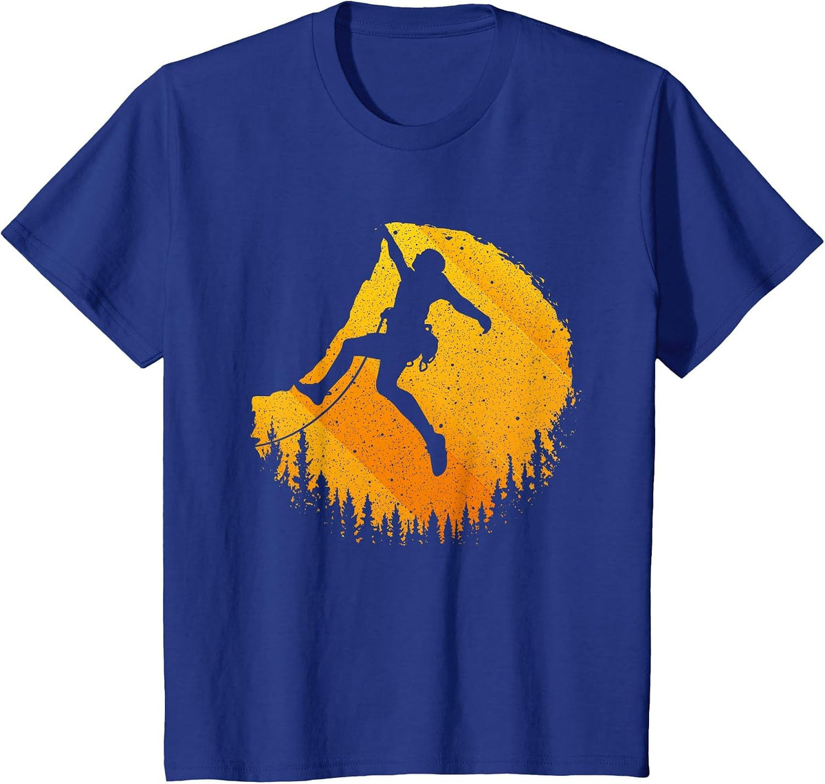 Rock Climbing Art for Men Women Mountain Climber Bouldering T-Shirt - Royal Blue