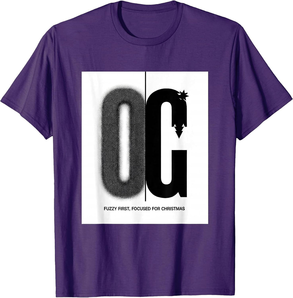 Men's Fuzzy First Focused For Christmas Optometrist Eye Doctor T-Shirt - Purple