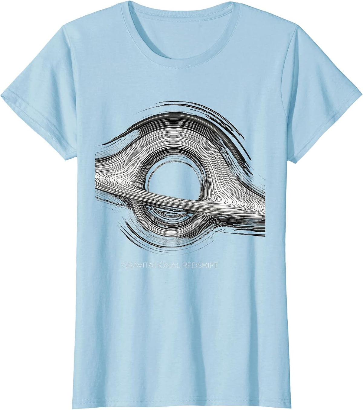 Gravitational Redshift Line Art Black Hole Science T-Shirt - Baby Blue