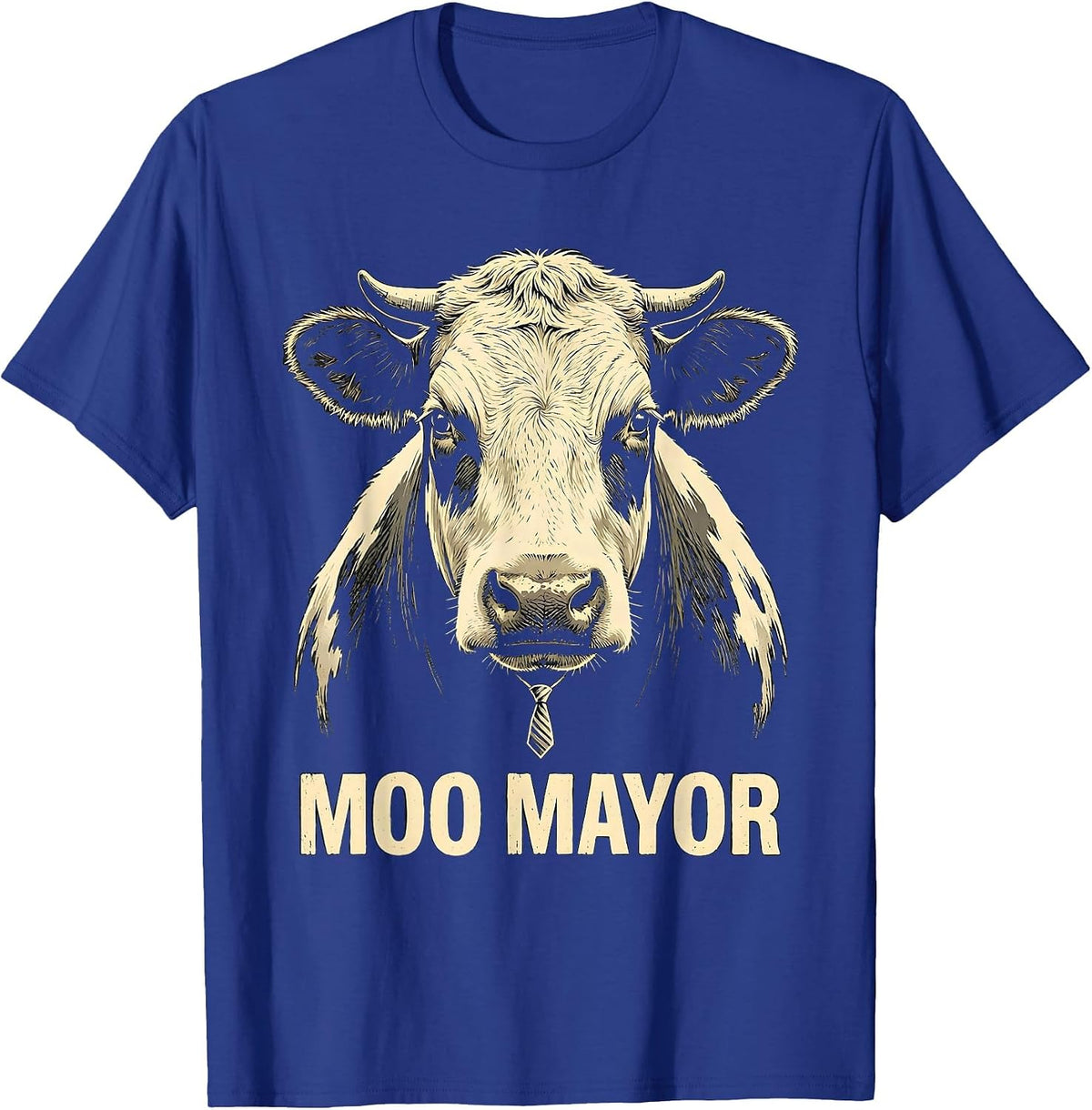 Moo Mayor Funny Cow Farm Animal Lover Humor T-Shirt - Royal Blue