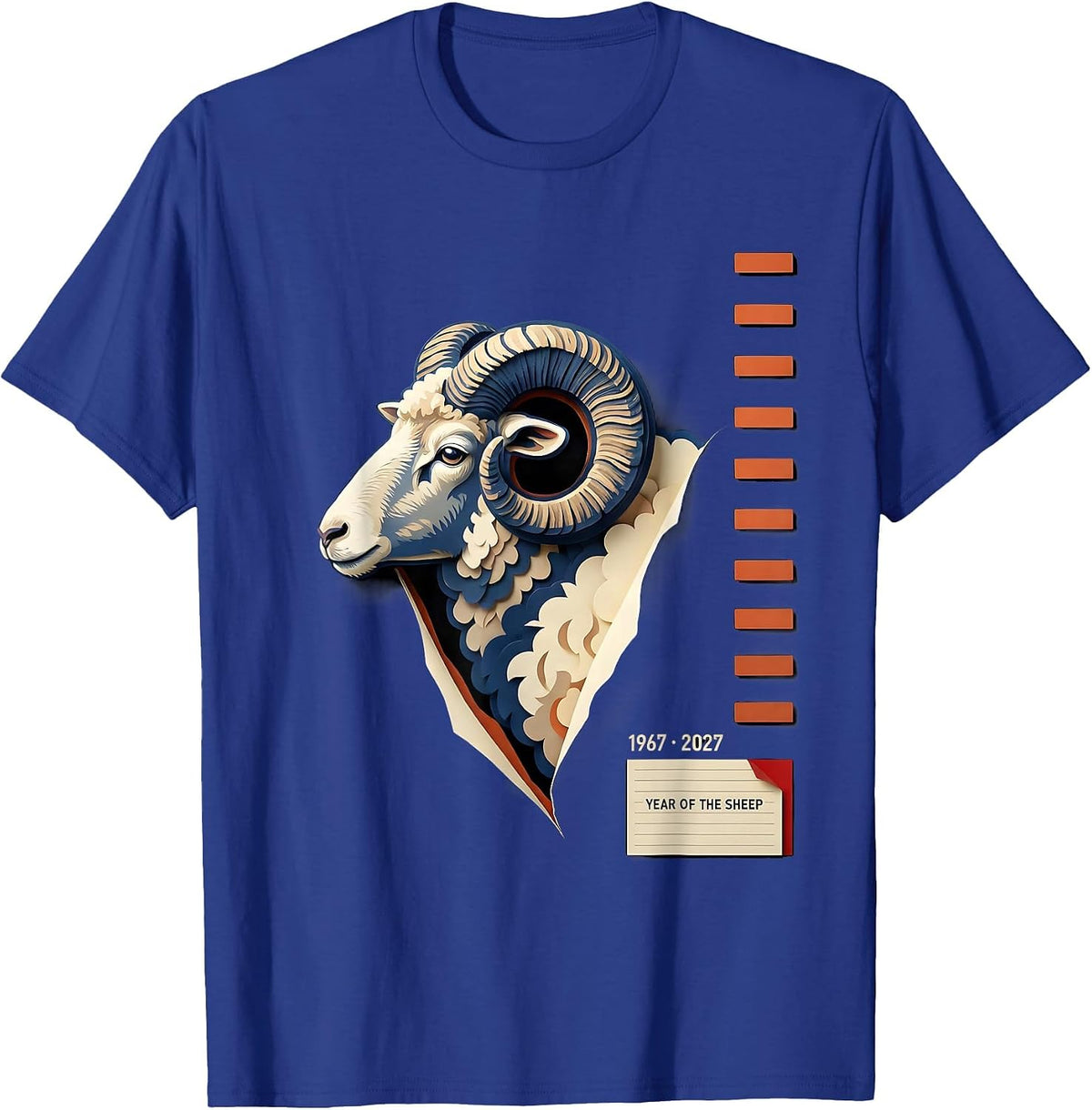 1967 · 2027 Year Of The Sheep Lunar New Year 60th Birthday T-Shirt - Royal Blue