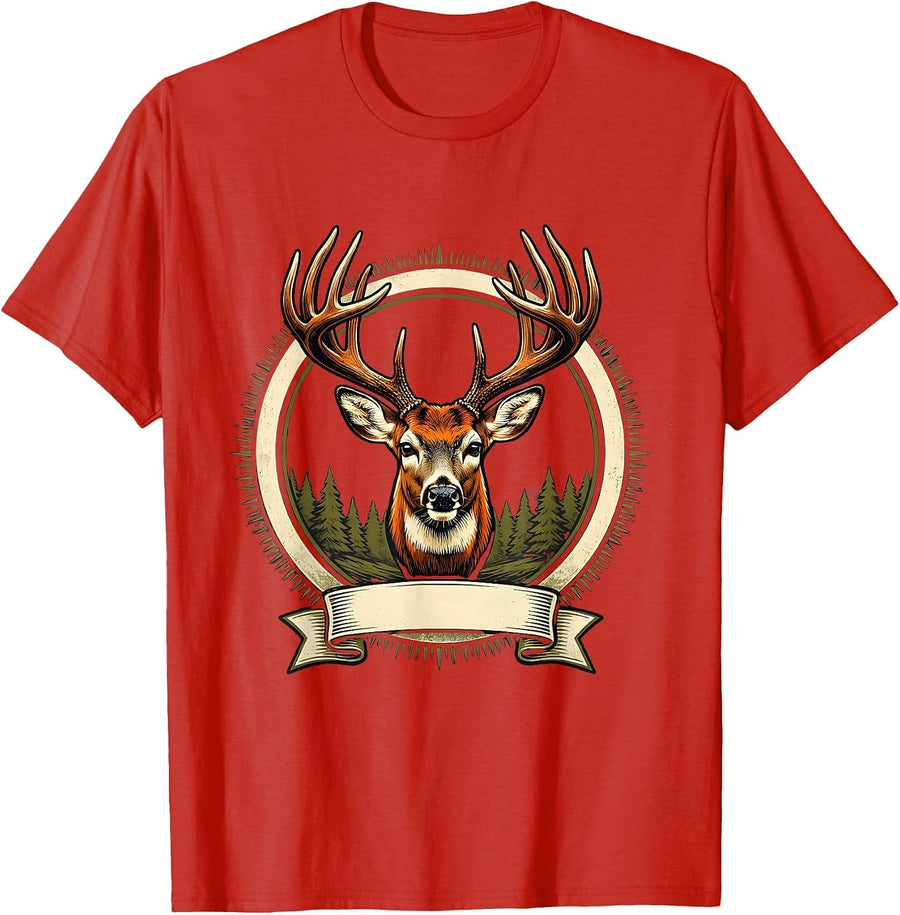 Men's Sealed Buck Trophy Sign Painter Hunting Dad Humor T-Shirt - Red